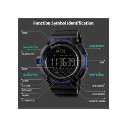 Smart Watch ρολόι με Βηματομετρητή και Bluetooth χειρός ανδρικό SKMEI 1245 BLUE