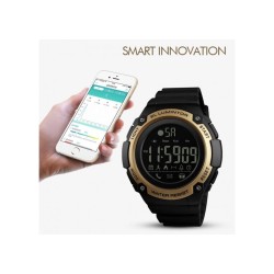 Smart Watch ρολόι με Βηματομετρητή και Bluetooth χειρός ανδρικό SKMEI 1347 GOLD