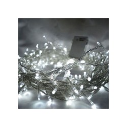 100 LED Λευκά Χριστουγεννιάτικα Λαμπάκια 3mm Διάφανο Καλώδιο 11μ Εσωτερικού χώρου Με Πρόγραμμα OEM 080