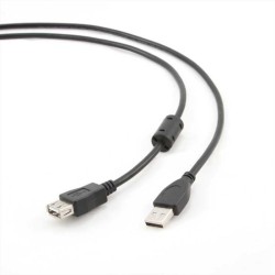 CABLEXPERT ΚΑΛΩΔΙΟ USB EXTENSION 2.0 MALE-FEMALE ΜΕ ΦΕΡΡΙΤΗ 3m χρώμα μαύρο
