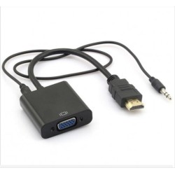 Adapter HDMI male to VGA female + Audio Cable 3.5mm Black