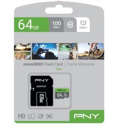 PNY Elite microSDXC 64GB Class 10 U1 with Adapter