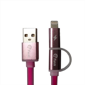 Καλώδιο με Led USB σε DATA - Iphone Compatible (Pink) 1m