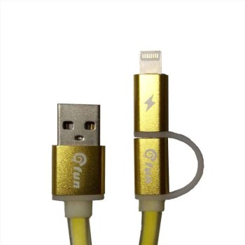 Καλώδιο με Led USB σε DATA - Iphone Compatible (Gold) 1m